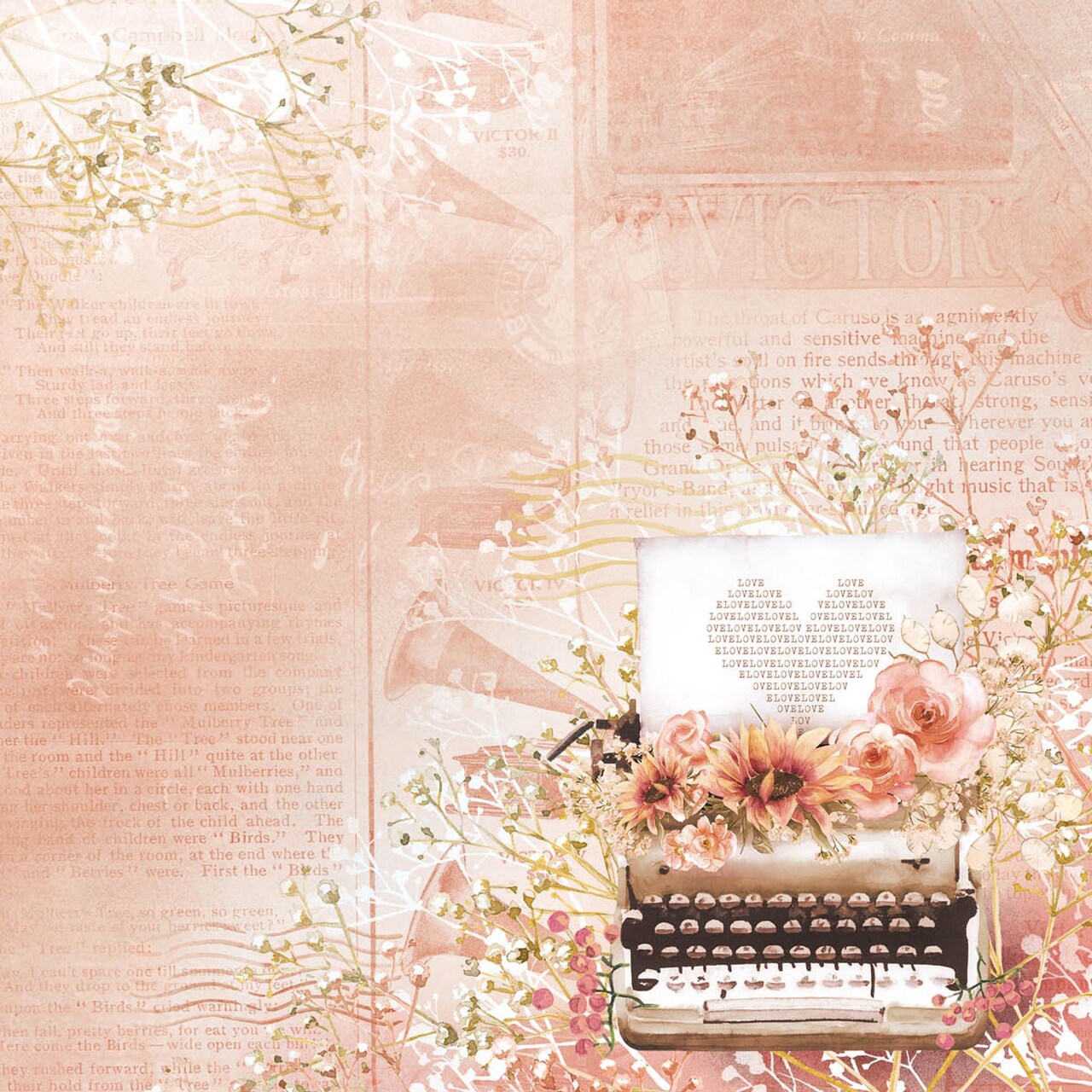 Studio Light JMA Paper Pad Decorative Paper Write Your Story 203x203x9mm 36 SH nr.34